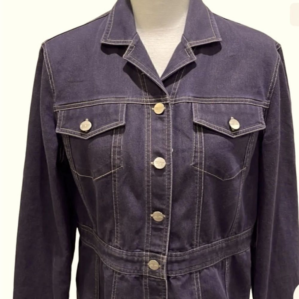 Evan - Picone Demin Stretch Button Down Jacket. W… - image 3